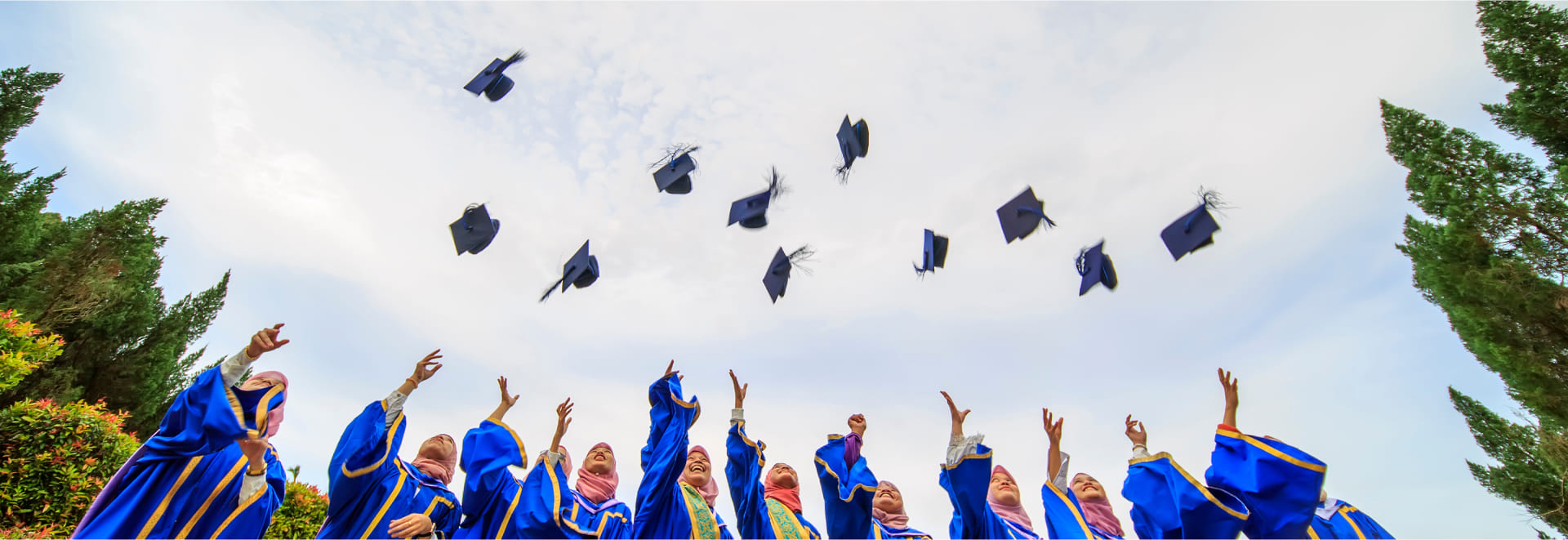 Students celebrating graduation 